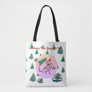 Bolso De Tela Feliz Tote Personalizado de Año Nuevo 2019