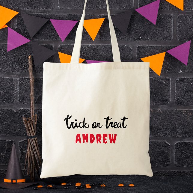 Bolso De Tela Feliz truco de Halloween o trato a niños modernos (Subido por el creador)