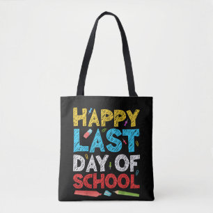 Bolso De Tela Feliz Último Día de Escuela Niño Niña Estudiante