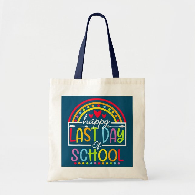 Bolso De Tela Feliz Último Día De Estudiante Escolar (Frente)