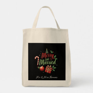 Bolso De Tela Feliz y casado por tu primera Navidad