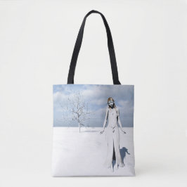 Bolso De Tela Female elf walking in the snow 