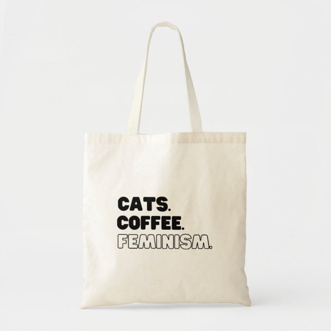 Bolso De Tela Feminismo en el café de los gatos (Frente)