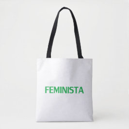 Bolso De Tela Feminista feminista en español, verde y blanco mod