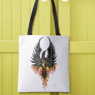 Bolso De Tela Fénix Ardiente Resurgiendo Pájaro de Fuego Llamas 