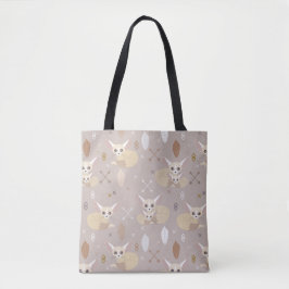 Bolso De Tela Fennec Foxes flechas y plumas