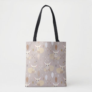 Bolso De Tela Fennec Foxes flechas y plumas