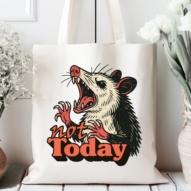 Bolso De Tela Feral Angry Possum No Tipografía Actual (Make a fierce statement with this feral possum design
)