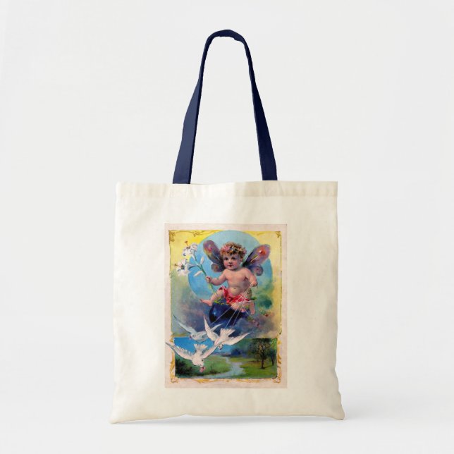 BOLSO DE TELA FERIA DE BEBÉ CON DOVAS (Frente)