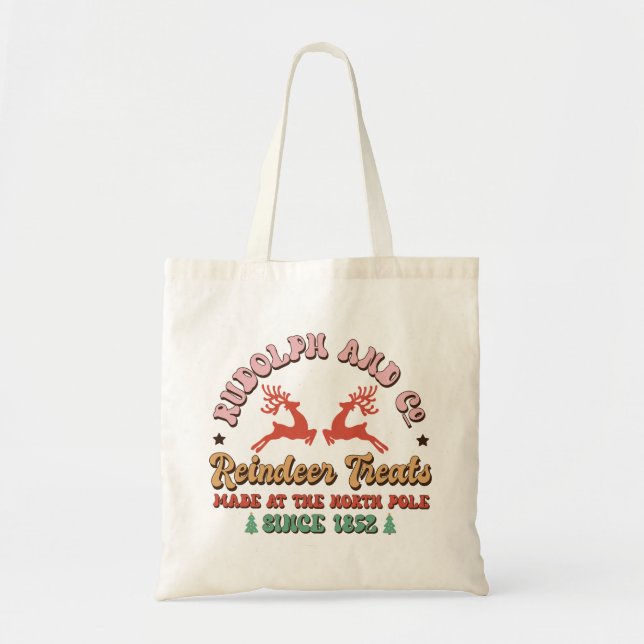 Bolso De Tela Feriado de los Navidades Retro Groovy (Frente)