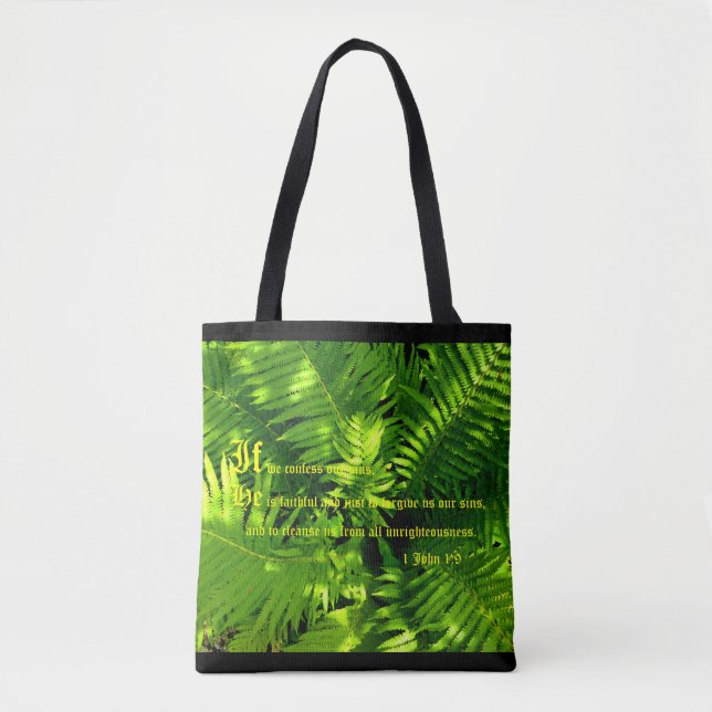 Bolso De Tela Ferinos, 1 Juan 1:9 (Anverso)