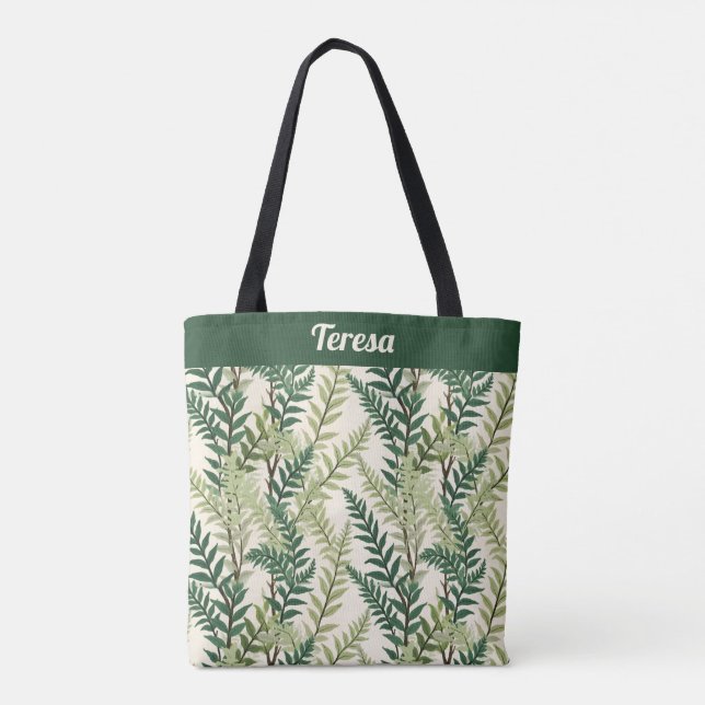 Bolso De Tela Fern Fronds (Reverso)