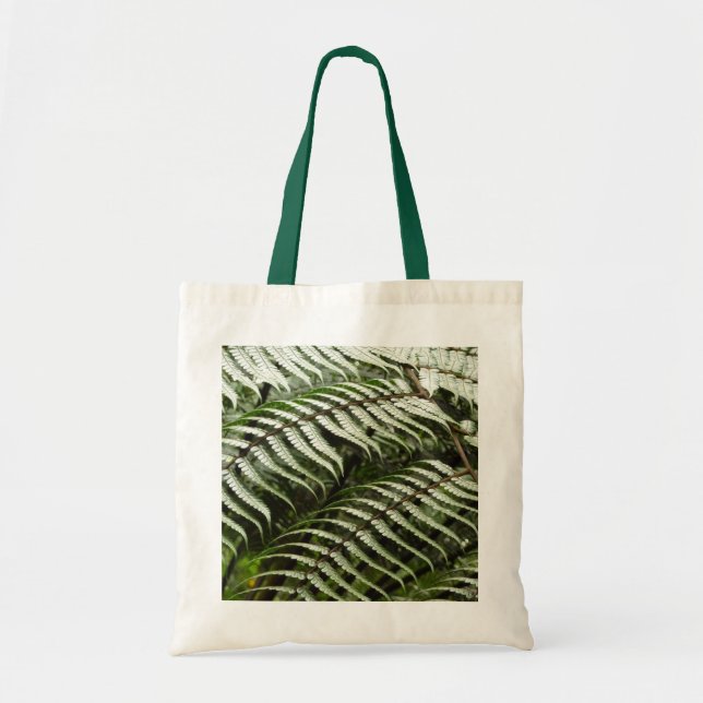 Bolso De Tela Fern Fronds II Naturaleza verde oscura (Frente)