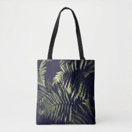 Bolso De Tela Fern verde oscuro deja botánico