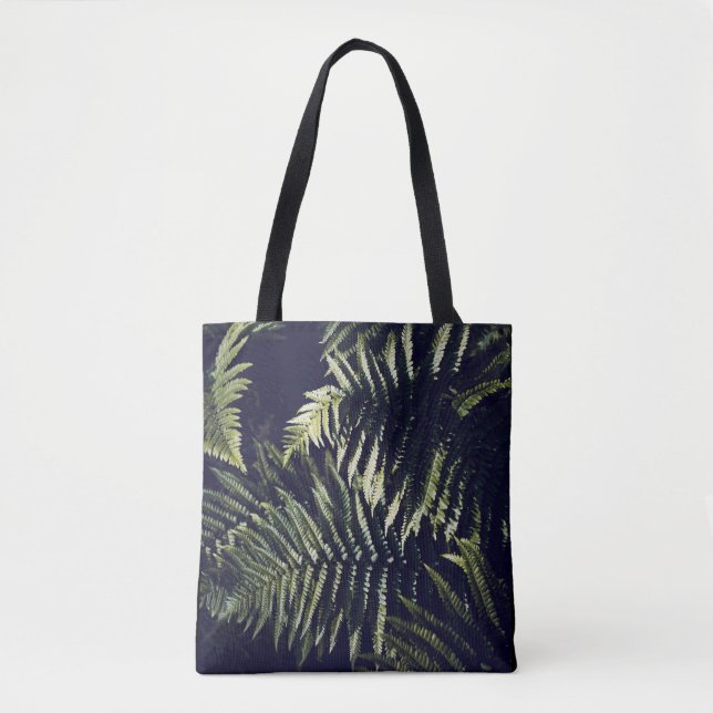 Bolso De Tela Fern verde oscuro deja botánico (Anverso)