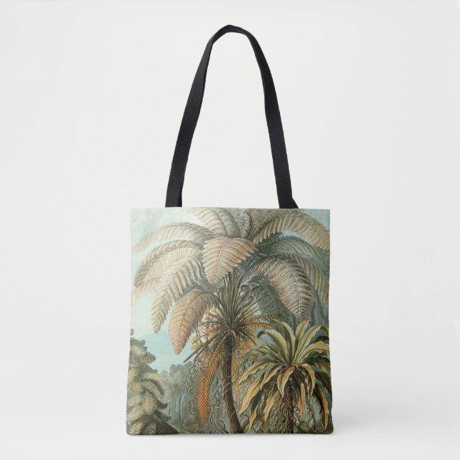 Bolso De Tela Ferns Palm Tree Antique Botanica Ferns Art (Anverso)