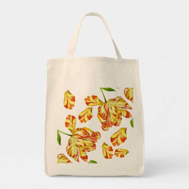 Bolso De Tela Feroy Tulips en un Tote de comestibles (Frente)
