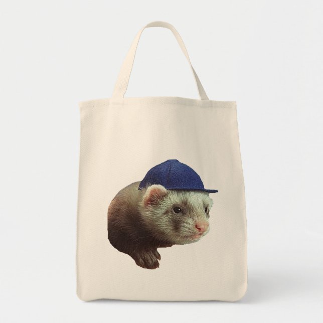 Bolso De Tela Ferret Con Gorra Tote Bag (Frente)