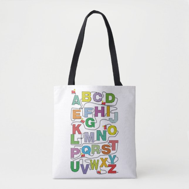 Bolso De Tela Ferrocarril Alphabet Maze Puzzles (Anverso)