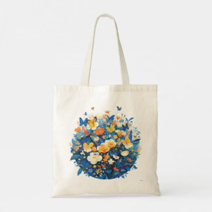 Bolso De Tela Festival de Flores y Mariposas