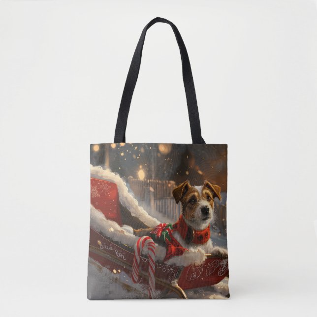 Bolso De Tela Festival de Navidades de Jack Russell Dog (Anverso)