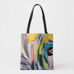 Bolso De Tela Festival de primavera. Pintura de textura multicol