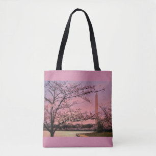 Bolso De Tela Festival Washington Monument Cherry Blossom
