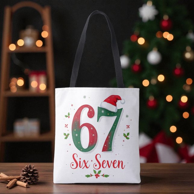 Bolso De Tela Festive Christmas Meme Six Seven 67 6 7 Holiday (Subido por el creador)