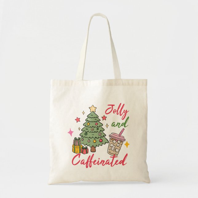 Bolso De Tela Festive Coffee Christmas Tote Bag (Frente)