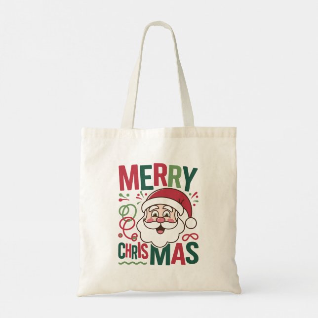 Bolso De Tela Festive Merry Christmas Tote Bags for Holiday Chee (Reverso)