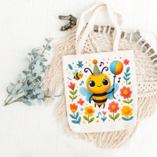 Bolso De Tela Festive Party Bee Tote Bag
