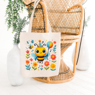 Bolso De Tela Festive Party Bee Tote Bag