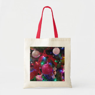 Bolso De Tela Festividad colorida del árbol de Navidad multicolo