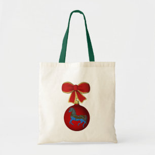 Bolso De Tela Festividad de decoración de árbol de caballo de ca