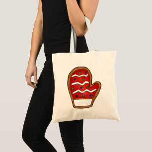 Bolso De Tela Festividad de la galleta de azucar roja de Mitten