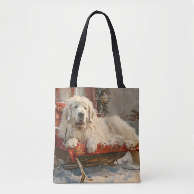 Bolso De Tela Festividad de los grandes Navidades de perro de lo (Anverso)