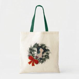 Bolso De Tela Festividad de los Navidades de Greyhound Wreath