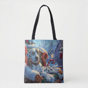 Bolso De Tela Festividad de los Navidades de perro de Dalmacia