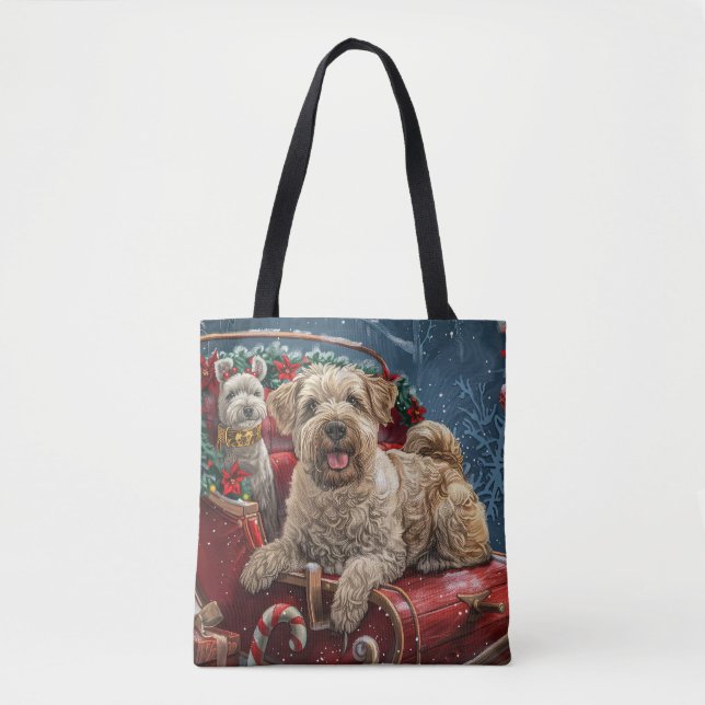 Bolso De Tela Festividad de los Navidades de Perro Wheaten Terri (Anverso)
