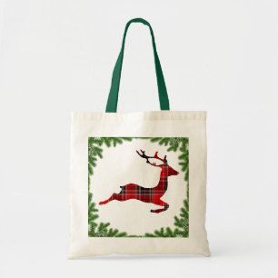 Bolso De Tela Festividad de los Navidades de renos rojos