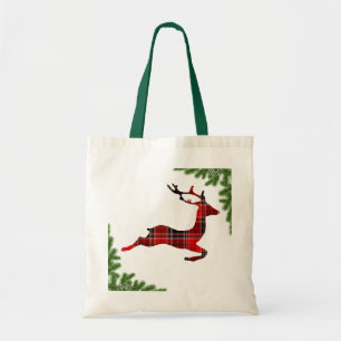 Bolso De Tela Festividad de los Navidades de renos rojos
