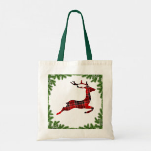 Bolso De Tela Festividad de Navidades coloridos de renos rojos