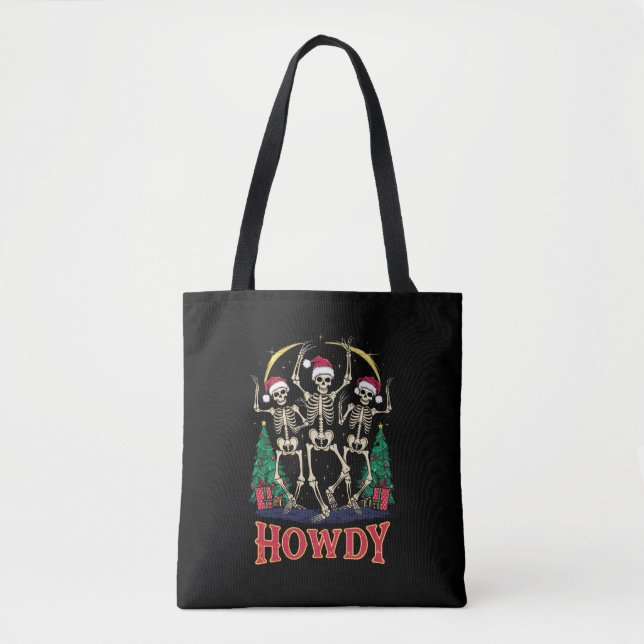 Bolso De Tela Festividad de Navidades divertidos de Howdy Dancin (Anverso)