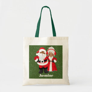 Bolso De Tela Festividad de Santa Señora Claus, afroamericana