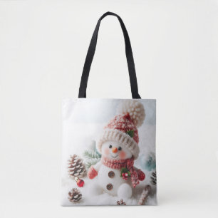 Bolso De Tela Festividad en Snowman