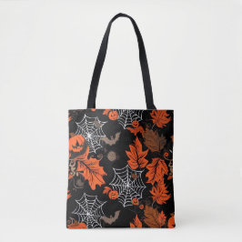 Bolso De Tela Festividad espeluznante naranja negro vibrante Hal