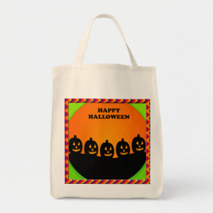 Bolso De Tela Festividad Halloween Jack o' Lantern Silhouettes