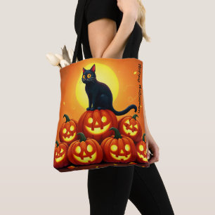 Bolso De Tela Festividades de Halloween con gatos y luna llena