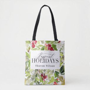 Bolso De Tela Festividades más felices navidades de follaje acuá