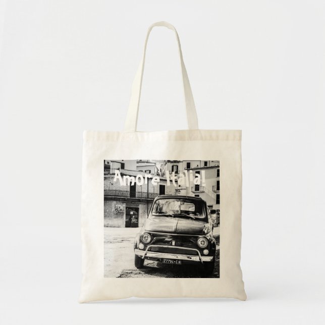 Bolso De Tela Fiat 500, cinquecento en Italia, regalo clásico (Frente)